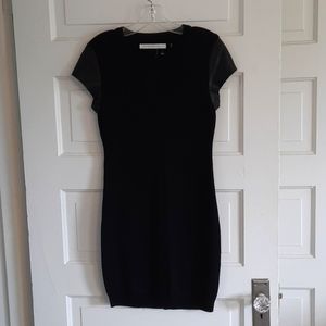 NWT Susana Monaco Sweater Dress With Leather Sleeves